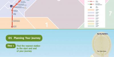 Карта на метрото на Дубай зелена линия