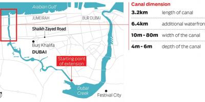 Карта на Дубайския канал