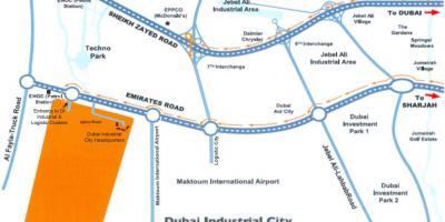Карта на Дубай индустриален град