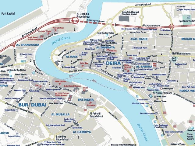 карта на Дейра в Дубай