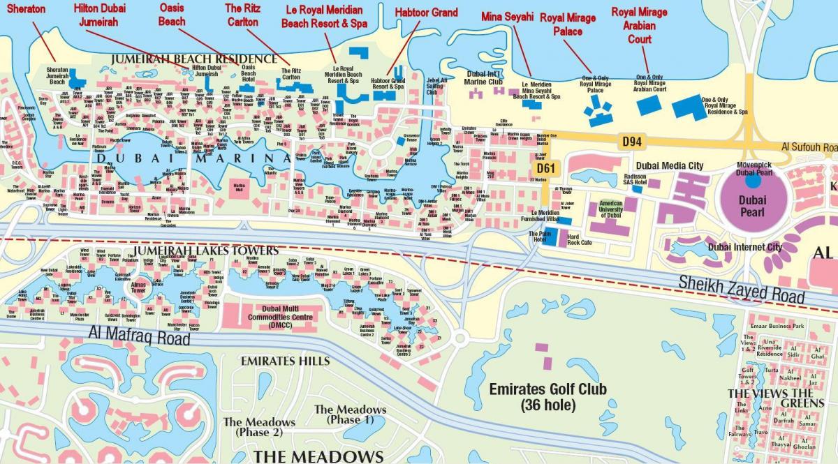 карта Jumeirah Beach в Дубай