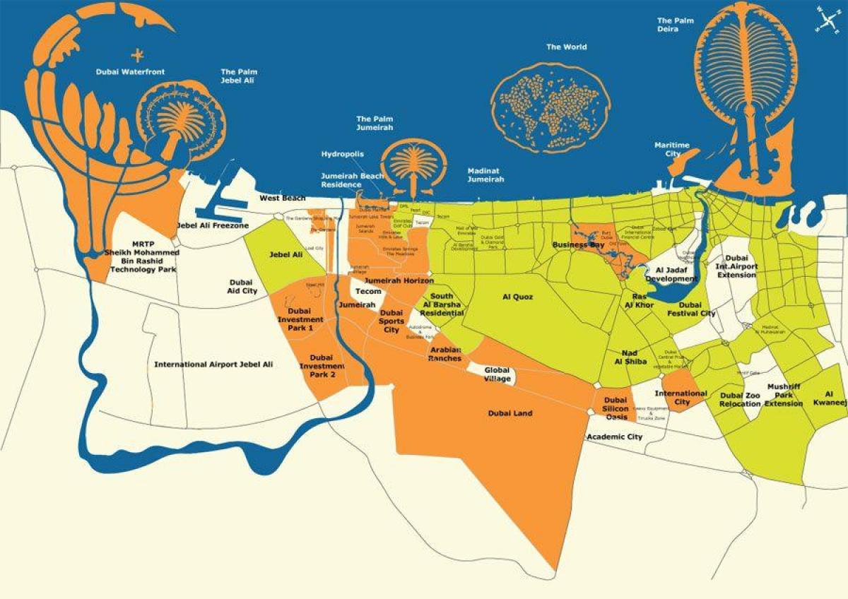 Дубай, карта на острова