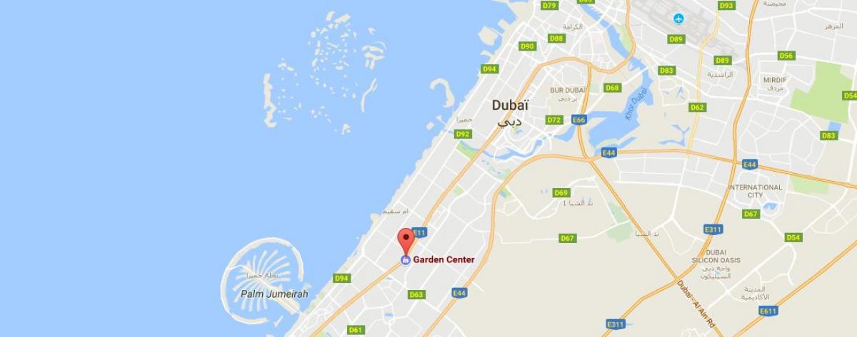 Дубай градински център местоположение на картата