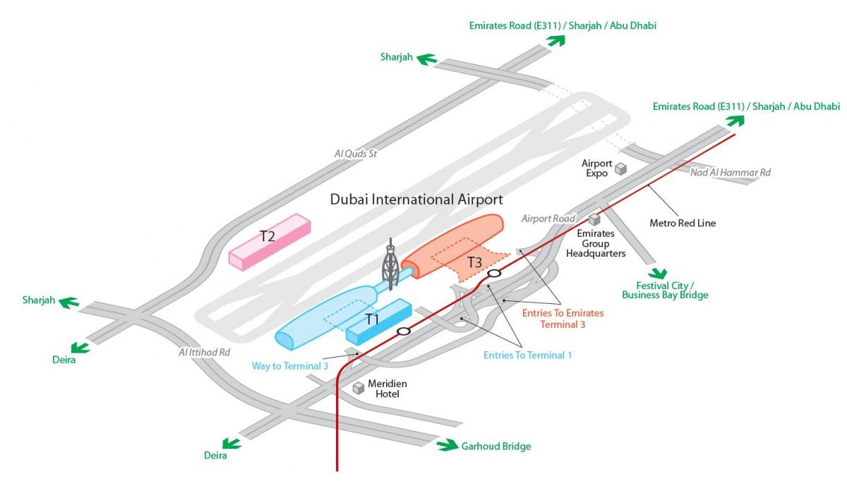 летище Дубай картата