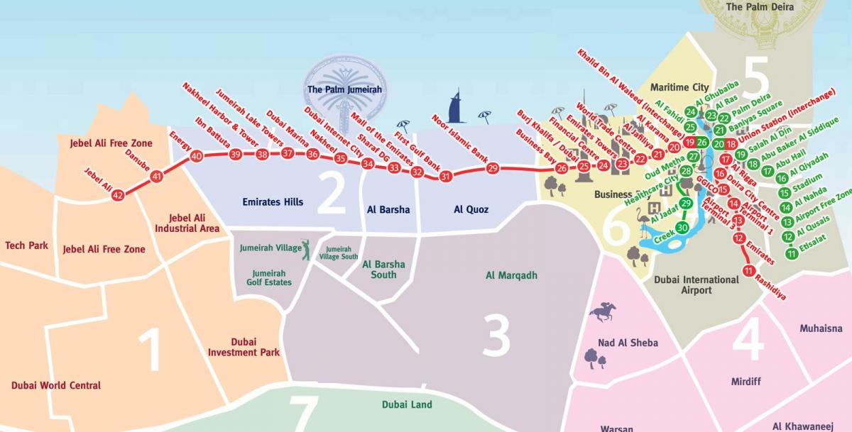 карта райони на Дубай