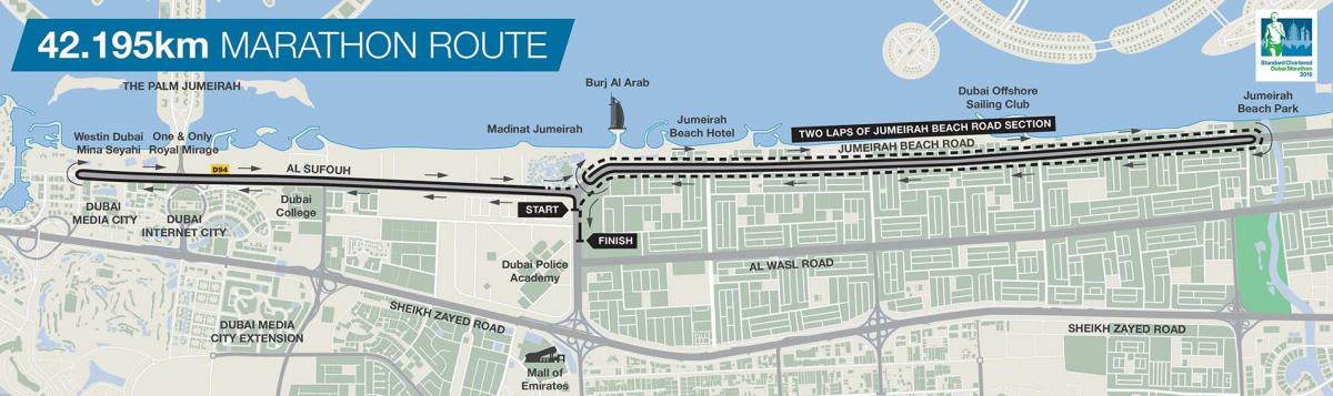 карта Дубайском маратон