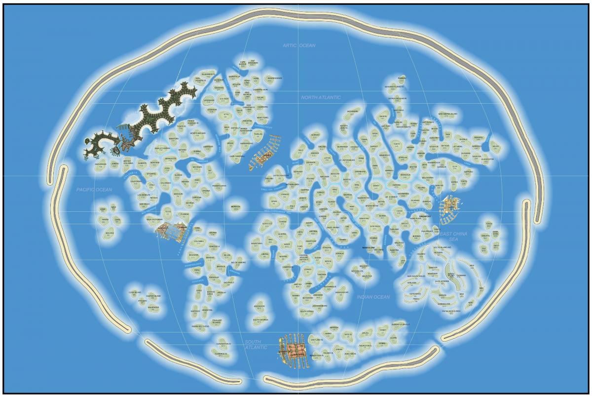 карта на света, остров на Дубай