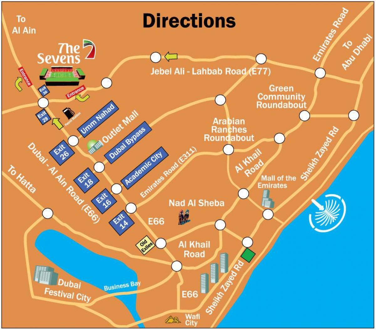 ръгби Дубай местоположението на картата