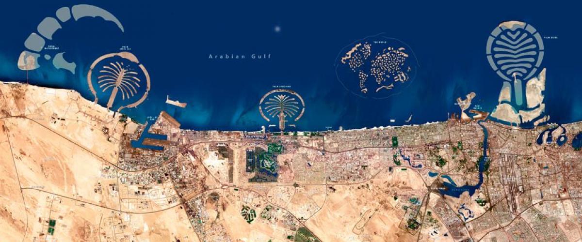 сателитна карта на Дубай