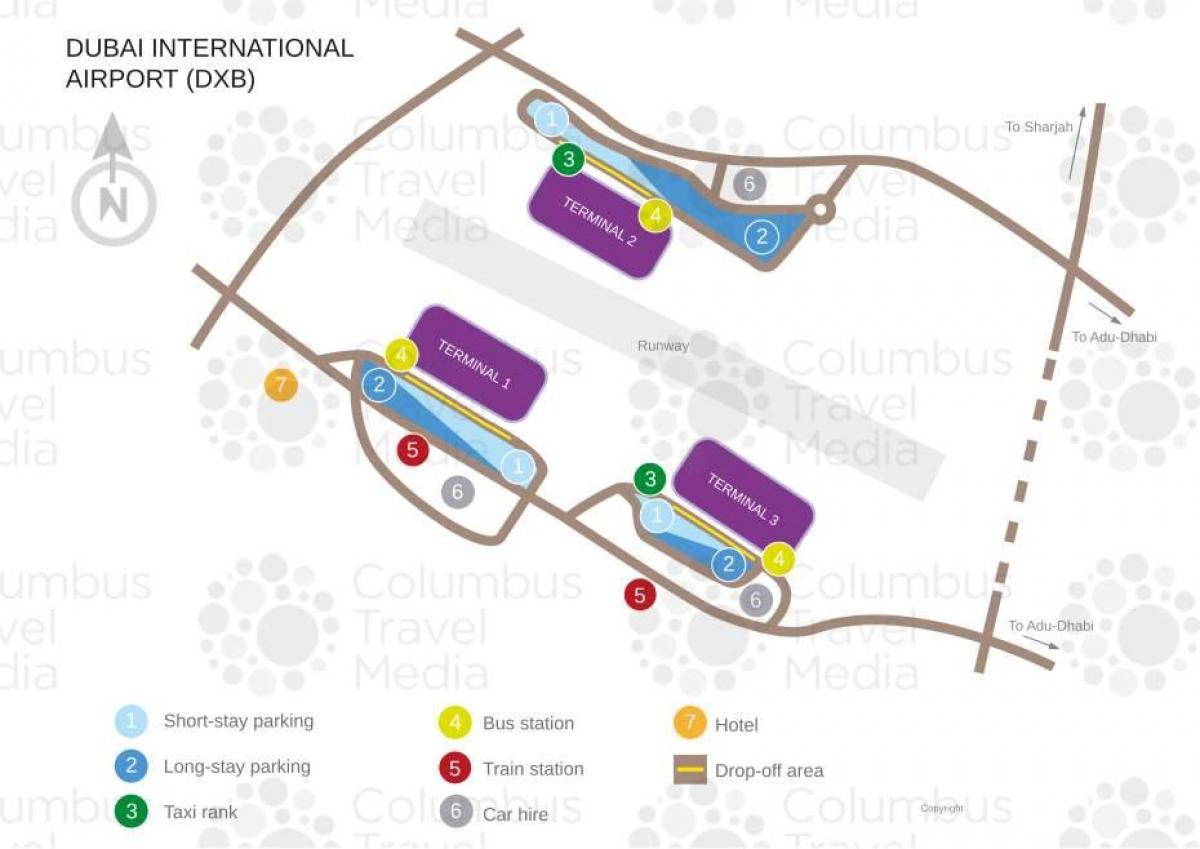 карта на летище Дубай
