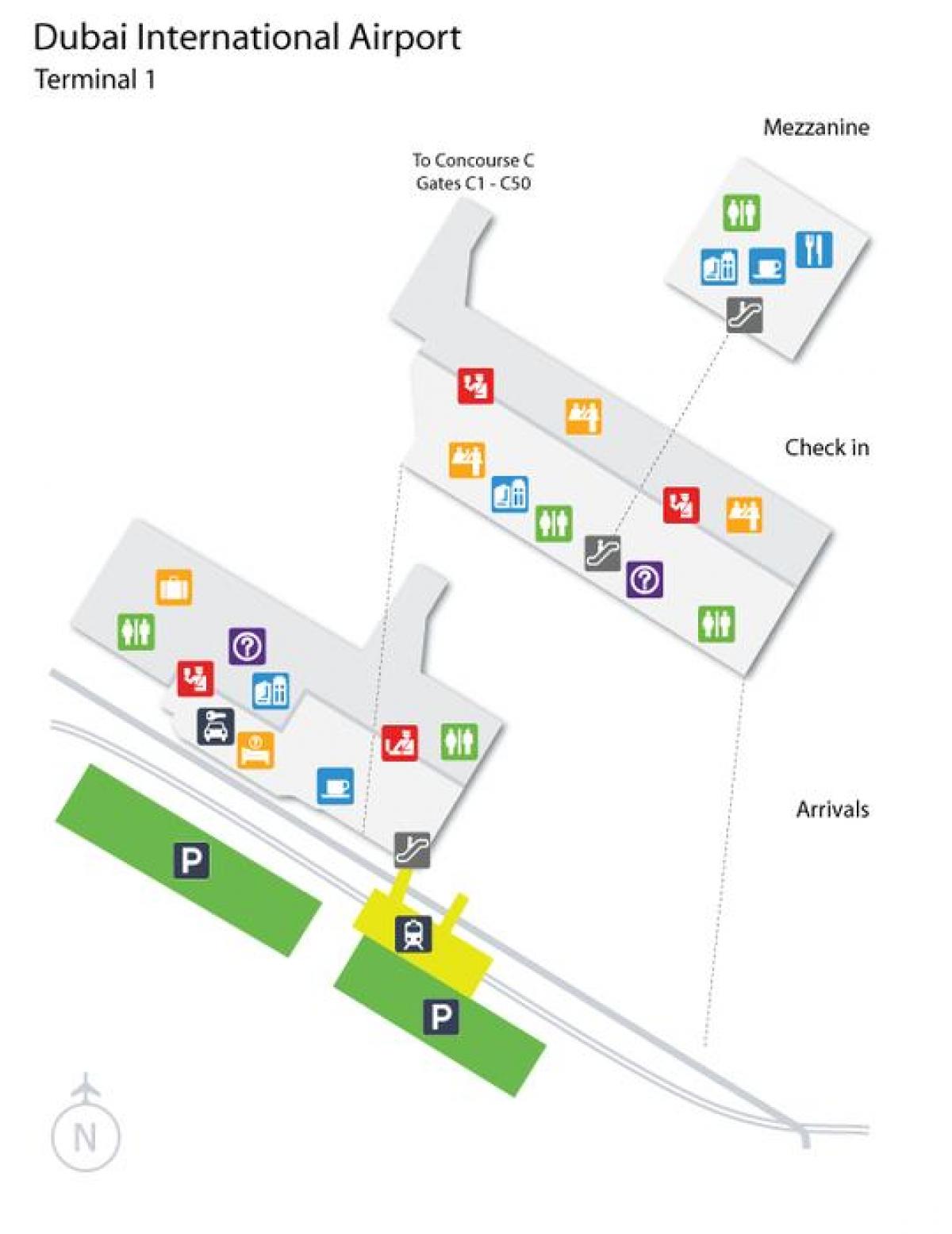 Летище Дубай терминал 1 Местоположение на картата