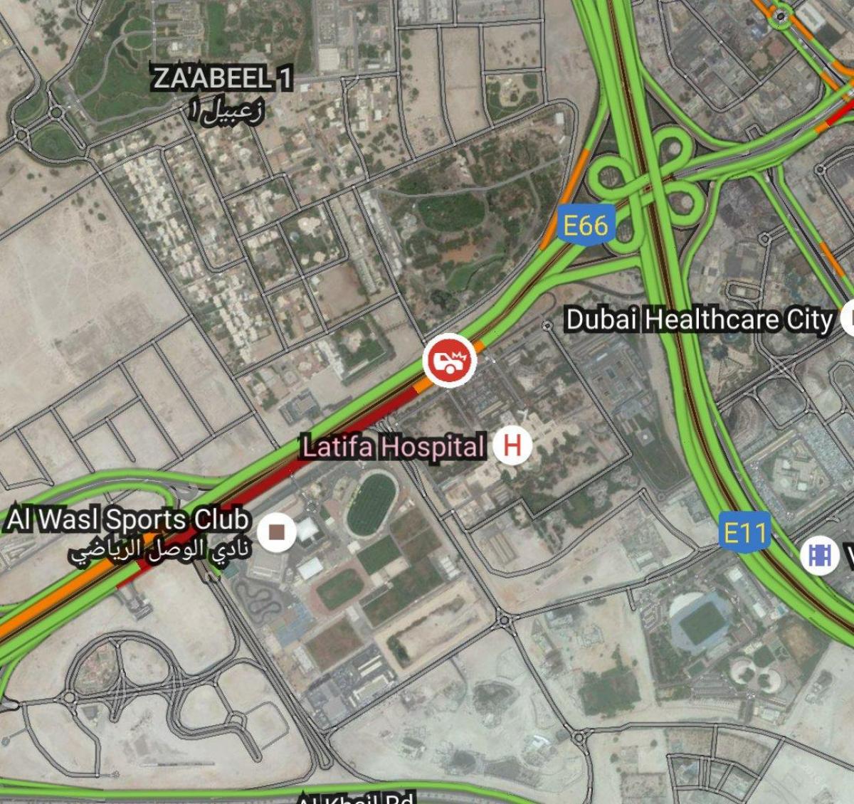 латифа болница Дубай местоположението на картата