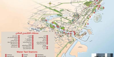 Дубай водни таксито карта