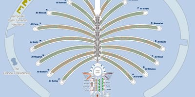 Карта на Palm в Дубай