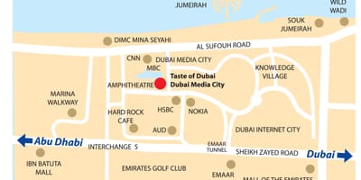 Dubai media City местоположение на картата